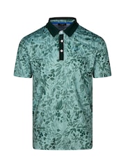 Ted Baker Sport Green Barnnes Floral Golf Polo Shirt - Image 1 of 3