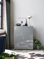 Grey Sloane Glass 5 Drawer Collection Luxe Chest of Drawers - Image 1 of 6