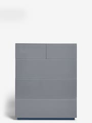 Grey Sloane Glass 5 Drawer Collection Luxe Chest of Drawers - Image 2 of 6