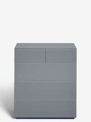 Grey Sloane Glass 5 Drawer Collection Luxe Chest of Drawers - Image 5 of 6