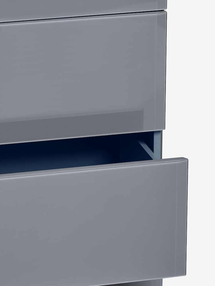 Grey Sloane Glass 5 Drawer Collection Luxe Chest of Drawers - Image 7 of 7 Grey Sloane Glass 5 Drawer Collection Luxe Chest of Drawers - Image 7 of 7