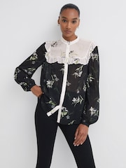 Florere Sheer Floral Blouse - Image 1 of 5
