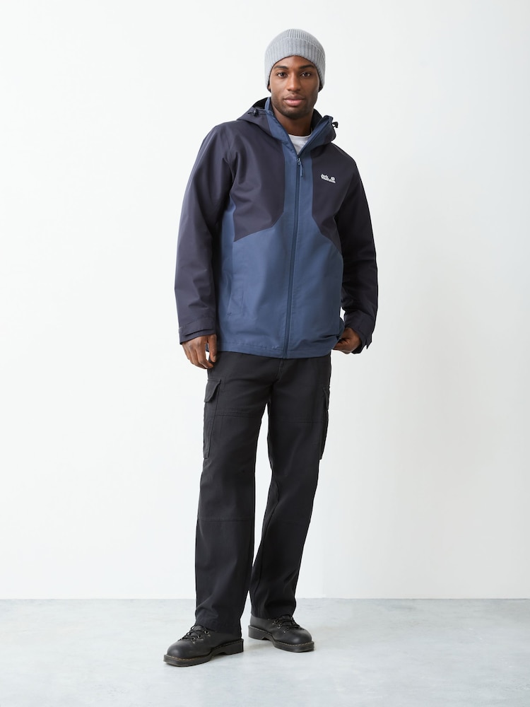 Jack Wolfskin Blue Stonetrail 3-in-1 Waterproof Jacket - Image 2 of 4 Jack Wolfskin Blue Stonetrail 3-in-1 Waterproof Jacket - Image 2 of 4