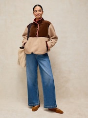 White Stuff Natural Borg Half Placket Sweat Top - Image 3 of 7