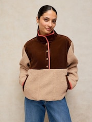 White Stuff Natural Borg Half Placket Sweat Top - Image 5 of 7