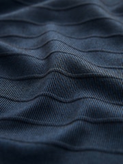 Black/Blue Zip Neck Smart Polo Shirt - Image 9 of 9