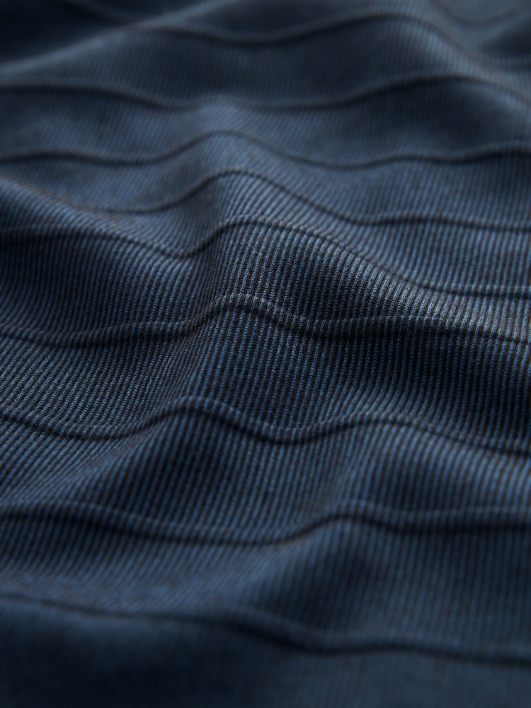 Black/Blue Zip Neck Smart Polo Shirt - Image 9 of 9