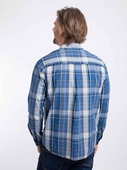 Weird Fish Dark Blue Lando Long Sleeve Check Shirt - Image 2 of 6