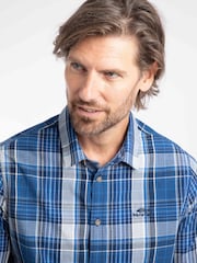 Weird Fish Dark Blue Lando Long Sleeve Check Shirt - Image 4 of 6