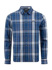 Weird Fish Dark Blue Lando Long Sleeve Check Shirt - Image 5 of 6