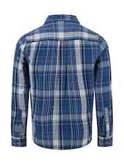 Weird Fish Dark Blue Lando Long Sleeve Check Shirt - Image 6 of 6