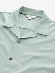 Light Blue Smart Jersey Short Sleeve Cuban Collar Shirt - Image 3 of 7