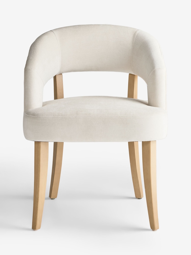 Set of 2 Fine Chenille Light Natural Light Wood Leg Remi Dining Chairs - Image 1 of 7 Set of 2 Fine Chenille Light Natural Light Wood Leg Remi Dining Chairs - Image 1 of 7