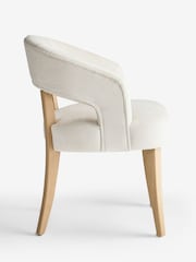 Set of 2 Fine Chenille Light Natural Light Wood Leg Remi Dining Chairs - Image 5 of 7