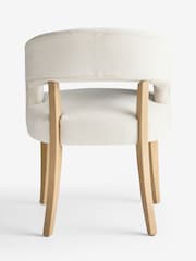 Set of 2 Fine Chenille Light Natural Light Wood Leg Remi Dining Chairs - Image 6 of 7