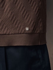 Marron chocolat - Slim Fit (Slim Fit) - Polo élégant à col zippé - Image 6 of 9