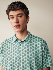Green Turtle Print Polo Shirt - Image 1 of 8