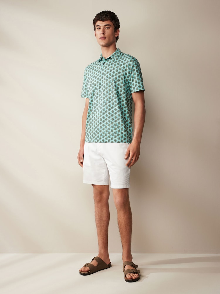 Green Turtle Print Polo Shirt - Image 2 of 8