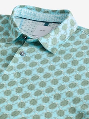 Green Turtle Print Polo Shirt - Image 7 of 8