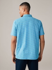 Blue Gecko Print Polo Shirt - Image 3 of 8