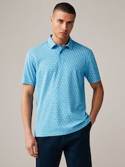 Blue Gecko Print Polo Shirt - Image 4 of 8