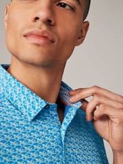 Blue Gecko Print Polo Shirt - Image 5 of 8