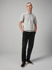 Grey Knitted Regular Fit Zip Polo Shirt - Image 2 of 8