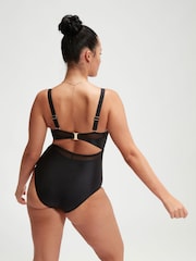 Speedo Black Womens Shaping Lunia Glow Swimsuit 1 Piece with Adjustable Straps - Image 2 of 6
