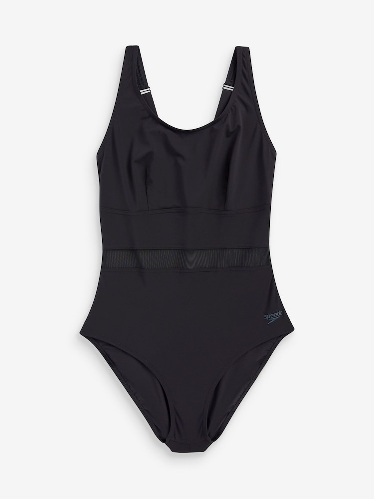 Speedo Black Womens Shaping Lunia Glow Swimsuit 1 Piece with Adjustable Straps - Image 6 of 6