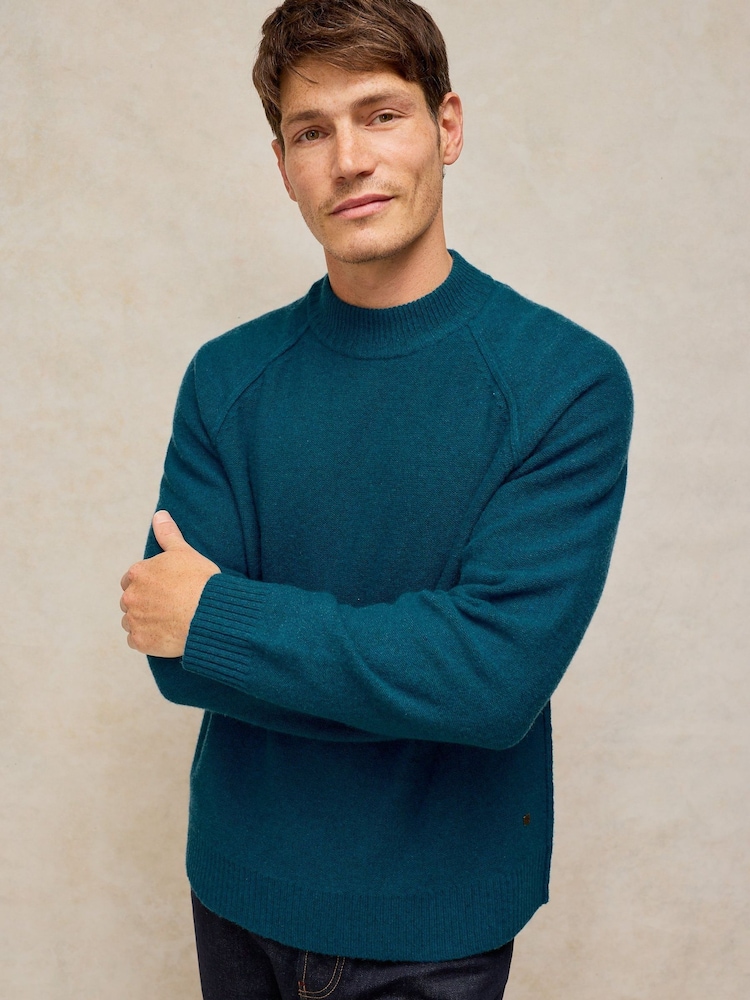White Stuff Green Milton Mock Neck Jumper - Image 1 of 6