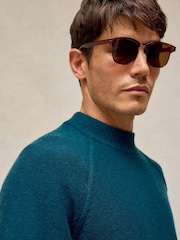 White Stuff Green Milton Mock Neck Jumper - Image 3 of 6