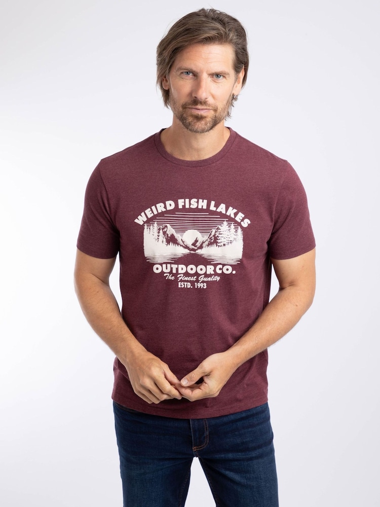 Weird Fish Red Lakes Front Print Graphic T-Shirt - Image 1 of 6 Weird Fish Red Lakes Front Print Graphic T-Shirt - Image 1 of 6