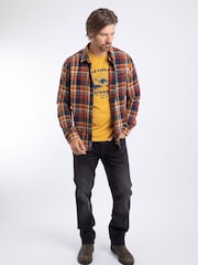 Weird Fish Blue Broxton Long Sleeve Herringbone Check Shirt - Image 3 of 6