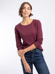 Weird Fish Maroon Red Maine Ribbed Outfitter T-Shirt - Image 1 of 5