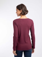 Weird Fish Maroon Red Maine Ribbed Outfitter T-Shirt - Image 4 of 5