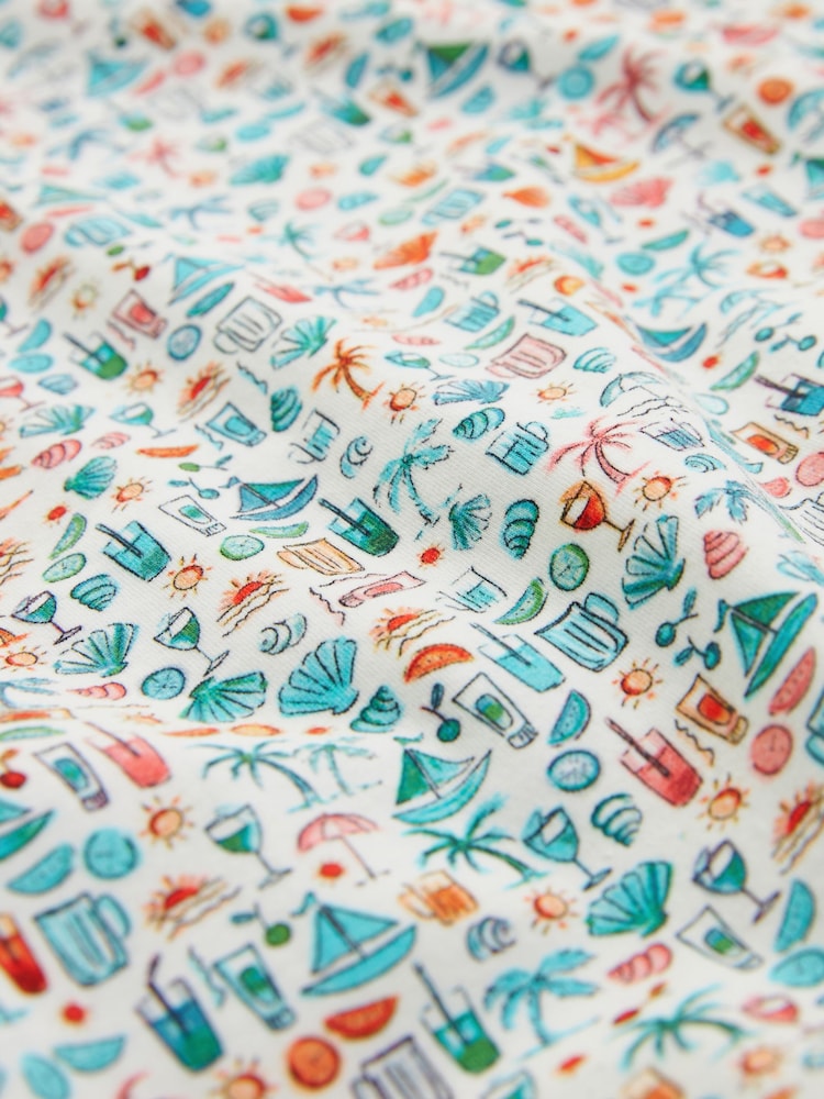 White Drinks Print Polo Shirt - Image 8 of 8