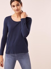 Navy Long Sleeve Crew Neck Top - Image 2 of 8