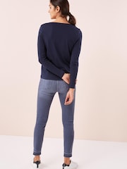 Navy Long Sleeve Crew Neck Top - Image 6 of 8