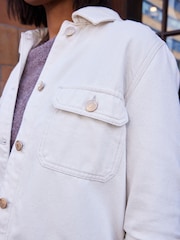 Ecru White Premium Denim Jacket - Image 5 of 10