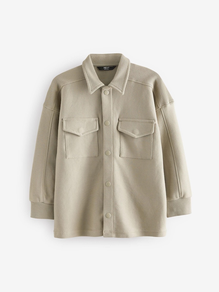 Stone Natural Jersey Shacket (3-16yrs) - Image 1 of 3