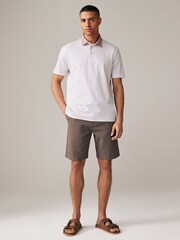 Pink Geo Print 100% Cotton Short Sleeve Smart Collar Polo Shirt - Image 4 of 9