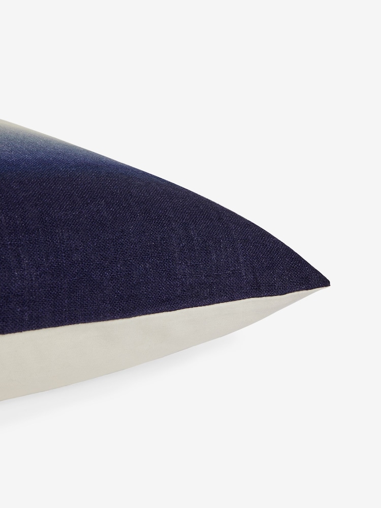French Connection Indigo Alawi Ombre Linen Cushion - Image 4 of 4