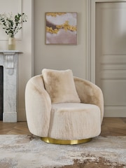 Lipsy Mink Faux Fur Laurel Accent Chair - Image 1 of 8