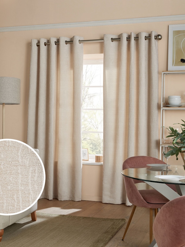 Cortinas de ilhós de chenille pesadas - Imagem 1 de 8