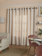 Cortinas de ilhós de chenille pesadas - Imagem 3 de 8