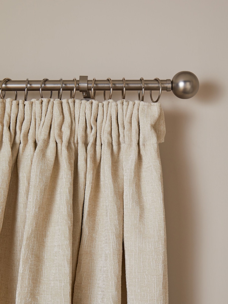 Natural Light Heavyweight Chenille Pencil Pleat Blackout/Thermal Curtains - Image 7 of 7