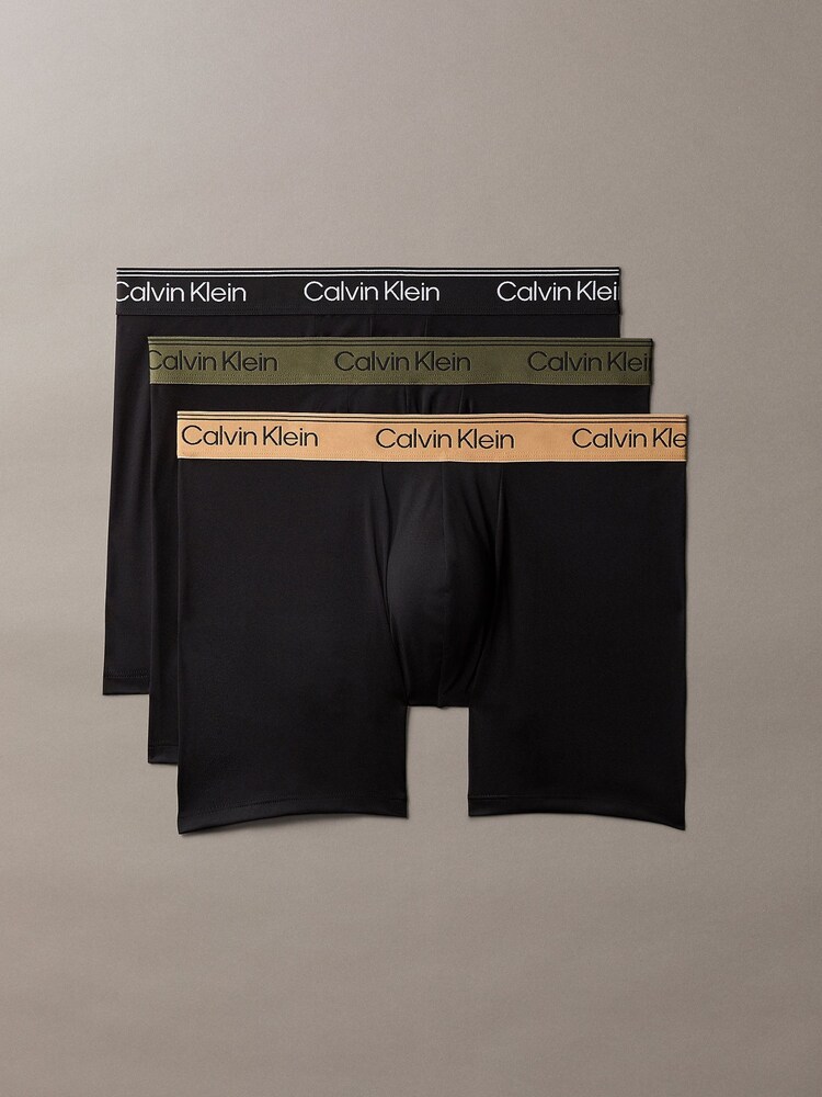 Calvin Klein Grey Boxer Briefs 3 Pack - Microfibre Stretch - Image 1 of 1 Calvin Klein Grey Boxer Briefs 3 Pack - Microfibre Stretch - Image 1 of 1