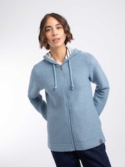 Bleu - Sweat-shirt à capuche zippé macaroni Chicoa Weird Fish - Image 3 de 8