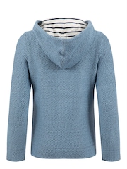 Bleu - Sweat-shirt à capuche zippé macaroni Chicoa Weird Fish - Image 8 de 8