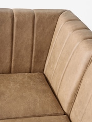 Easton Faux Leather Tan Easy Clean Anderson Storage Left Hand Corner Dining Bench - Image 10 of 11